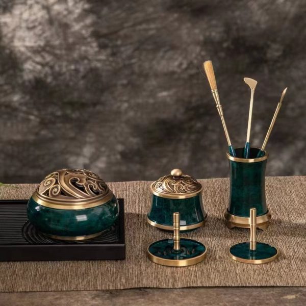 Auspicious Cloud Green Incense Seal Set of 9