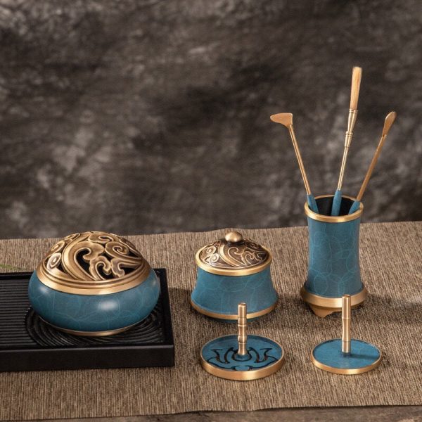 Auspicious Cloud Incense Seal 9 Piece Blue Rhythm Gift Set