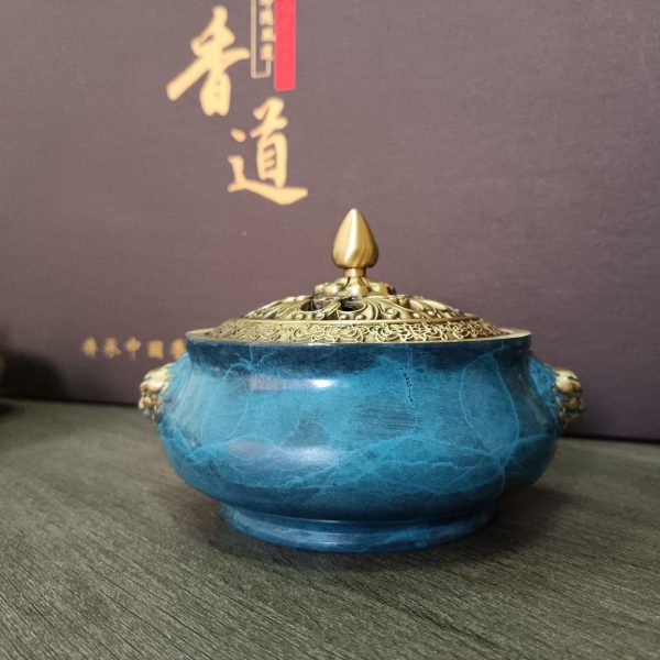 Blue Lion Brass Incense Burner