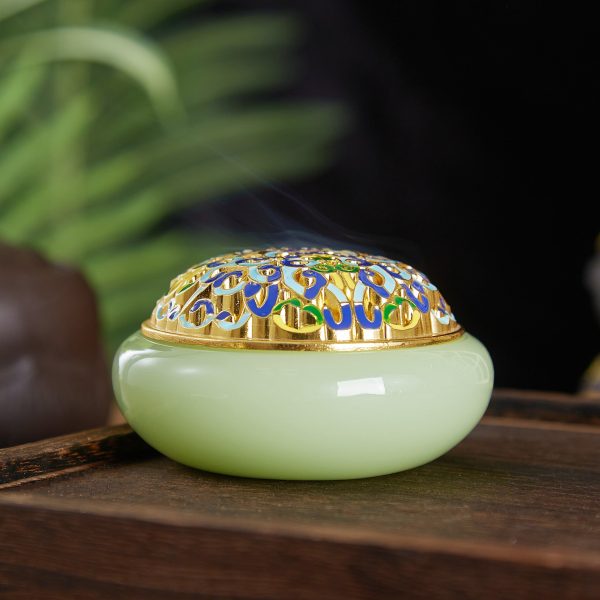 Glazed Jade and Enameled Incense Burner